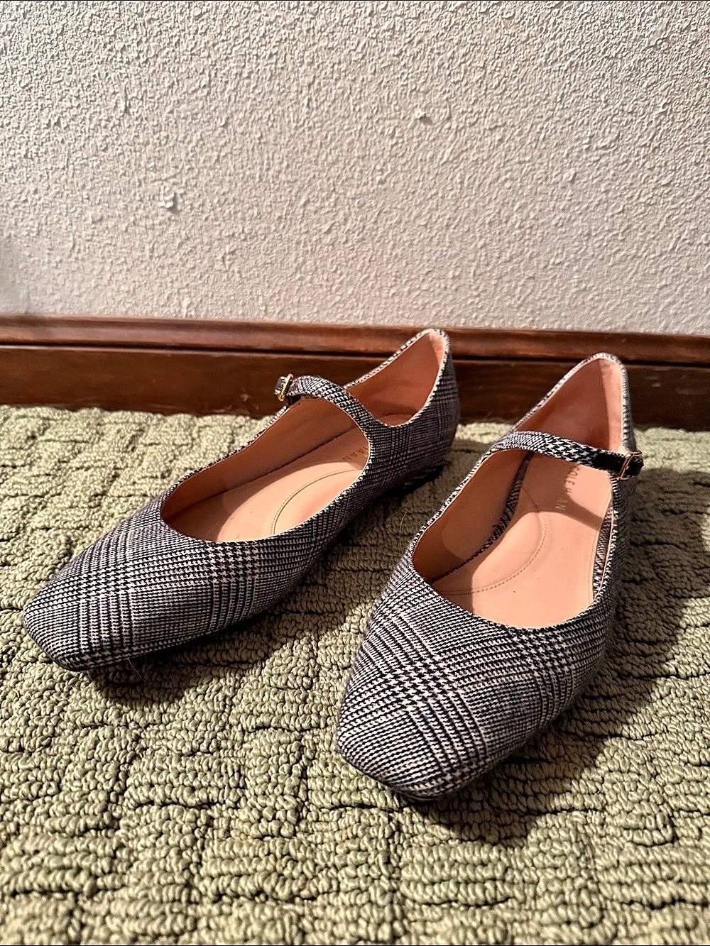 Cole Haan Bridget Mary Jane Flat Plaid in Gray & Black